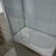Pare-baignoire verre anticalcaire et sablé - Marque - 120x140cm - 2 volets pivotant à 180°-2