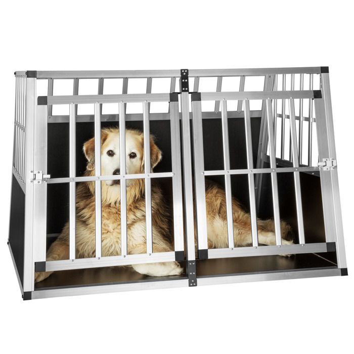 VEVOR Caisse pour chien robuste de 119,4 cm, cage indestructible, chenil  robuste à 3 portes