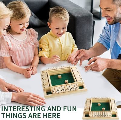 POFET Shut The Box Würfelspiel, 4 Faces 10 Chiffres fermez Le Jeu de société Box Dice pour Les Enfants Adultes Ensemble de Jeu de stratégie Traditionnel en Bois
