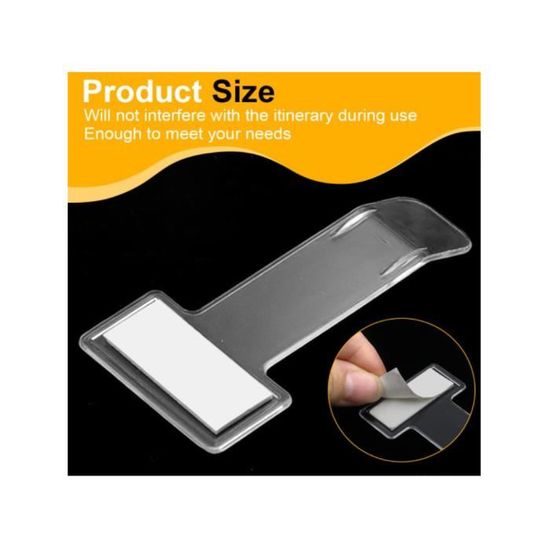 Lot De 6 Supports Carte Pour Pare-Brise Auto - Clips Transparents Avec Adhésif 3M