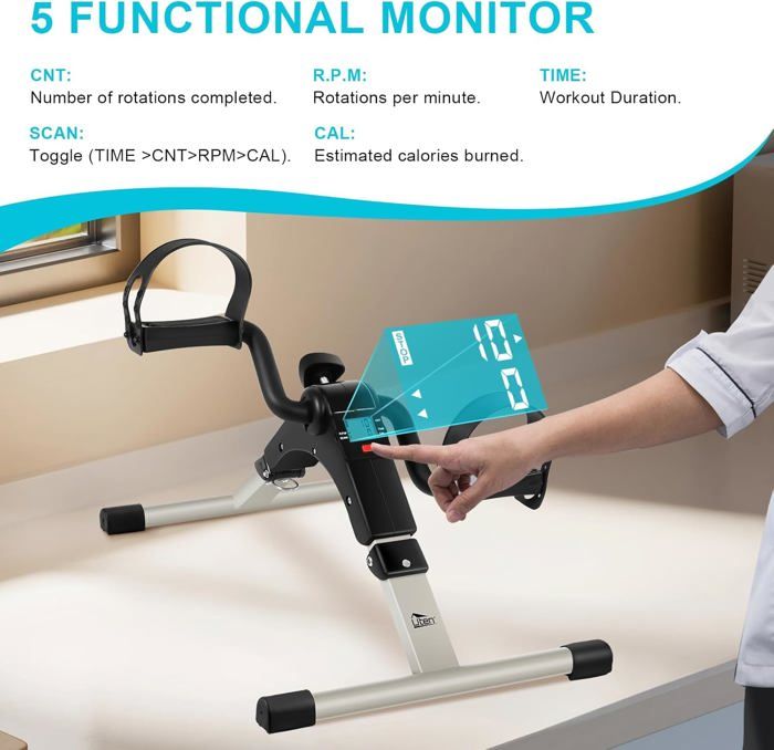 Vélo D'appartement Liten - Mini Vélo - Pédalier Avec Console - Connecté