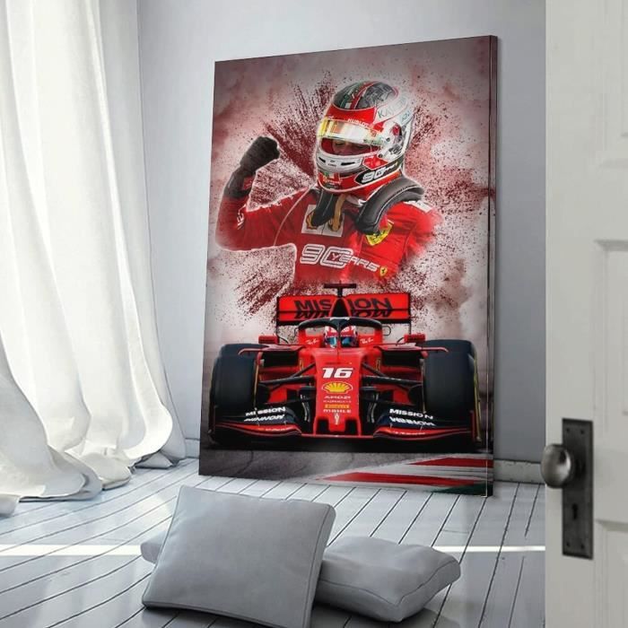 ZIF Poster F1 - Poster de voiture de course - Poster décoratif sur toile -  Poster d'art moderne pour chambre à coucher - 20 x 30 cm