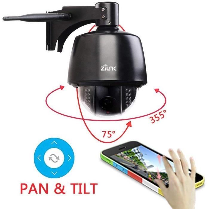 ZILNK PTZ Caméra IP 5MP Dôme sans fil extérieur, Surveillance vidéo en  plein air avec une caméra de sécurité Super HD 1920P, 2843