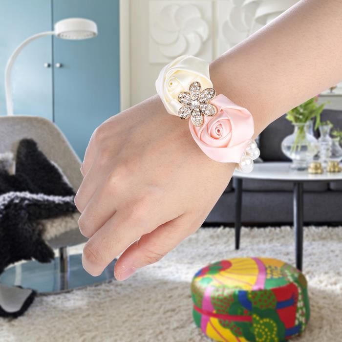Poignet Mariée Accessoires De Fleurs Rosebud Demoiselles D’honneur Poignet Fleur Sen Département