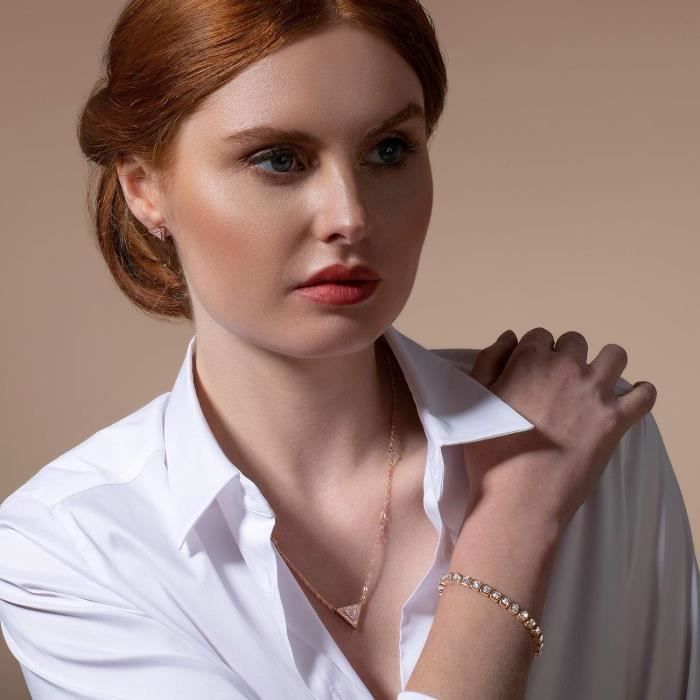 Bracelet Tennis En Argent Plaqué Or Avec Rubis Simulés – 15 Carats, Longueur 17.8cm, Neuf