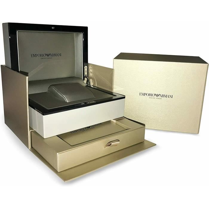 MONTRE HOMME EMPORIO ARMANI SWISS MADE avec JOUR et DATE. BRACELET