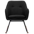 Chaise à bascule - Chaise de salon Fauteuil à bascule Confortable Noir - Tissu Parfait 781566-3
