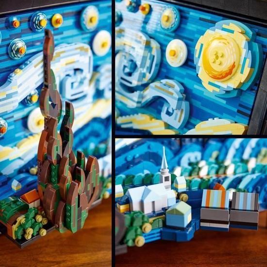 LEGO Ideas 21333 Vincent Van Gogh - La Nuit Étoilée, Reproduction de Tableau  sur Toile : : Jeux et Jouets
