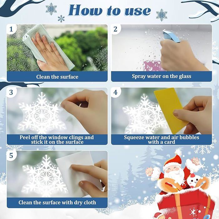 216 Pièces Stickers Noel Fenetre Réutilisable, Electrostatique PVC Hiver Decoration Noel Fenetre Amovibles Noel Autocollants Fenetre 98945656