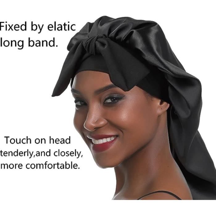 3 Pcs Bonnet Satin Cheveux Nuit, Bonnet de Sommeil Réglable, Bonnet De Nuit  Satin,pour Femmes Filles Cheveux Longs (Rouge+Noir+Gris) - Cdiscount Au  quotidien