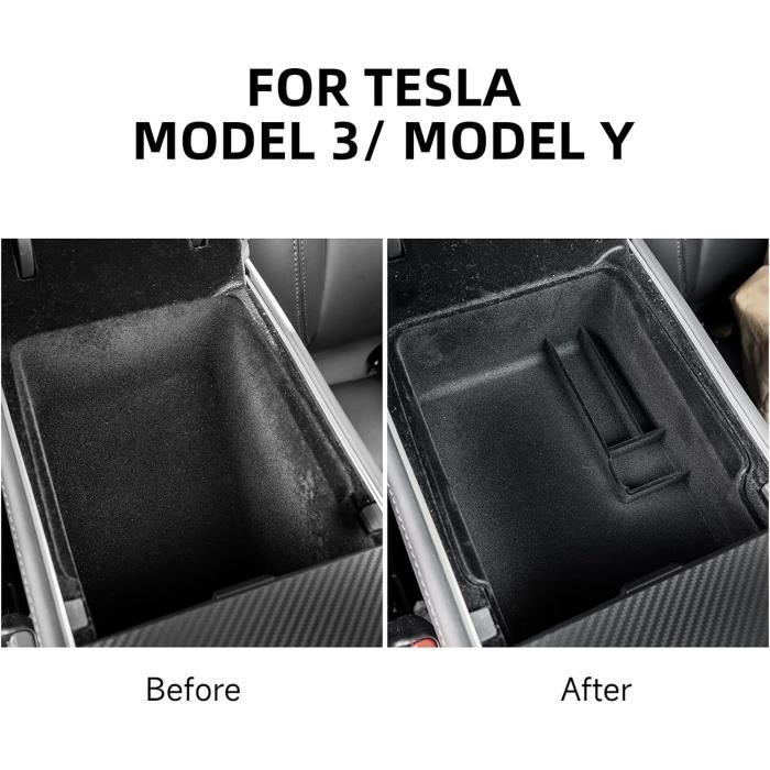 Tapis De Rangement Silicone Noir Pour Console Centrale Tesla Model S/X 2022-2024
