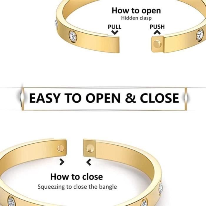 Bracelet En Zircone Cubique Plaqué Or 18k - Minimaliste Et Élégant - Cadeau Saint-Valentin Ou Fête Des Mères