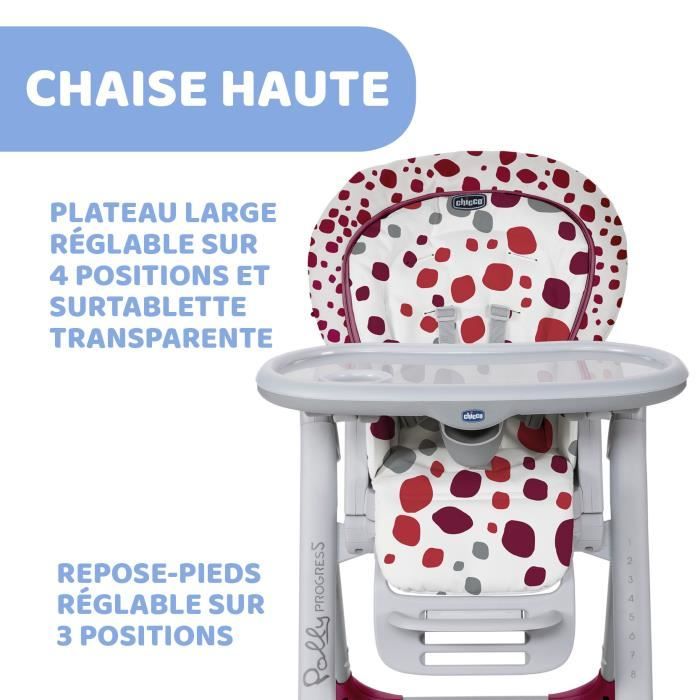 Chaise haute évolutive CHICCO Polly Progres5 - Dès la naissance - 4 roues  cherry - Cdiscount Puériculture & Eveil bébé