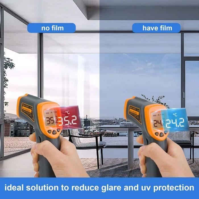 Film Pour Vitrage De Fenêtre Miroir Effet Anti Chaleur Protection Solaire Anti UV Blanc,45*200CM