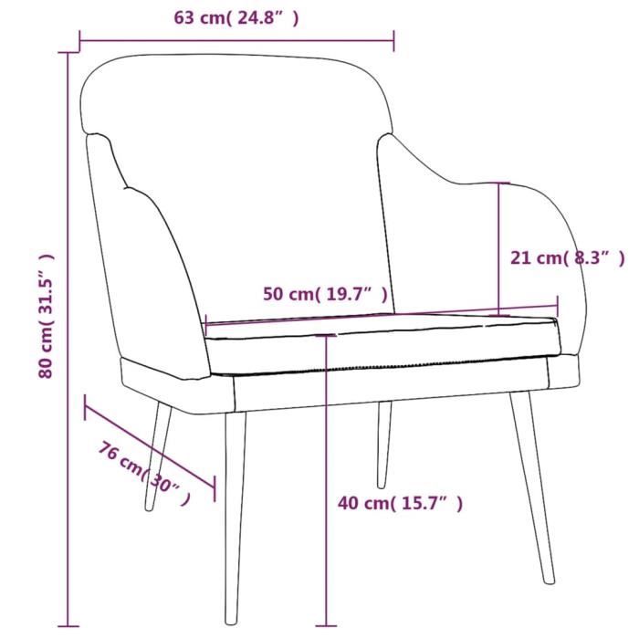 Vidaxl fauteuil rose 64x64x90 cm velours VIDAXL Pas Cher 