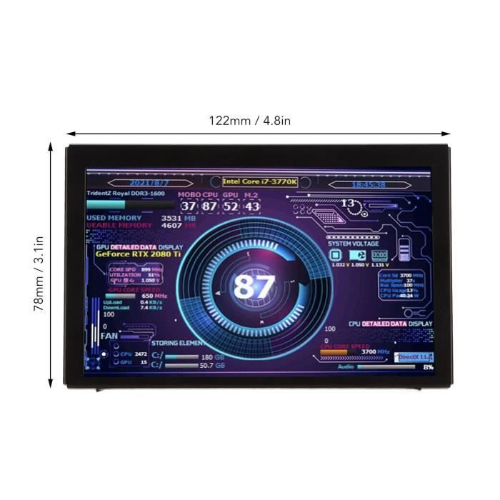 Mini Ecran Usb Mini écran USB IPS Moniteur de Température PC, Moniteur de Température ...