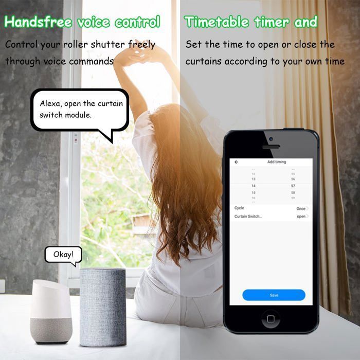 Lot De 2 Interrupteurs Sans Fil Pour Volets Roulants – GBKDQQ, Télécommande Incluse, 230V