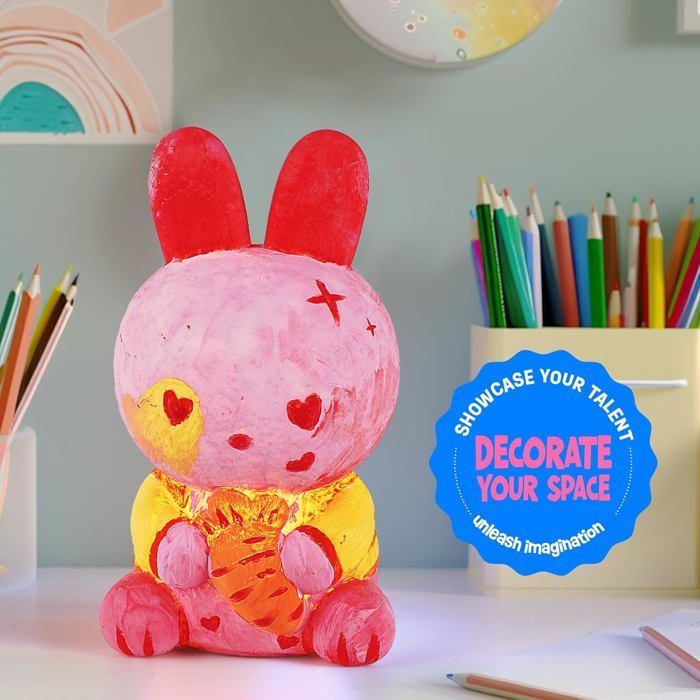 Kit Peinture Lampe Chat 3D DIY – Veilleuse Créative, Cadeau Fille 6-12 Ans, Peinture Acrylique Et Pinceaux Inclus
