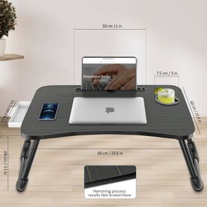SVITA JEJU Table Pour Ordinateur Portable Support Pour Ordinateur Portable Pupitre Reglable En Hauteur Pliable Noir 79044361