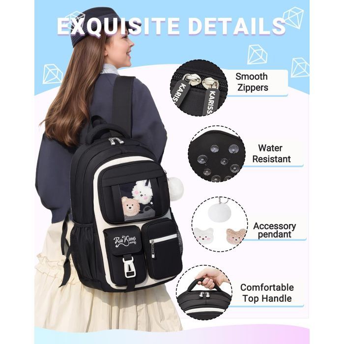 Sac d'école pour filles, sac à dos respirant CP CE1 CE2 CM1 CM2