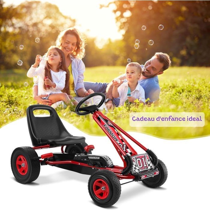 GOPLUS Kart Électrique 12v avec Serpillère Détachable,Télécommande,Musique,Klaxon,3 Vitesses