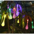  5M RVB Guirlande Solaire d'extérieur, 20 LEDs en Forme de Goutte d'eau, Décoration pour Jardin Noël Mariage Partie Halloween-0
