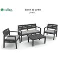 Salon de jardin - Wilsa - Ensemble Java S3 + 2F2 + 1TB - Design - Gris - 5 personnes - Aluminium-0