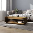 Table basse de salon en bois de pin massif - Marron miel - 110x50x33,5 cm - OVONNI-0
