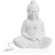 Lampe à poser en porcelaine Bouddha Blanc-0