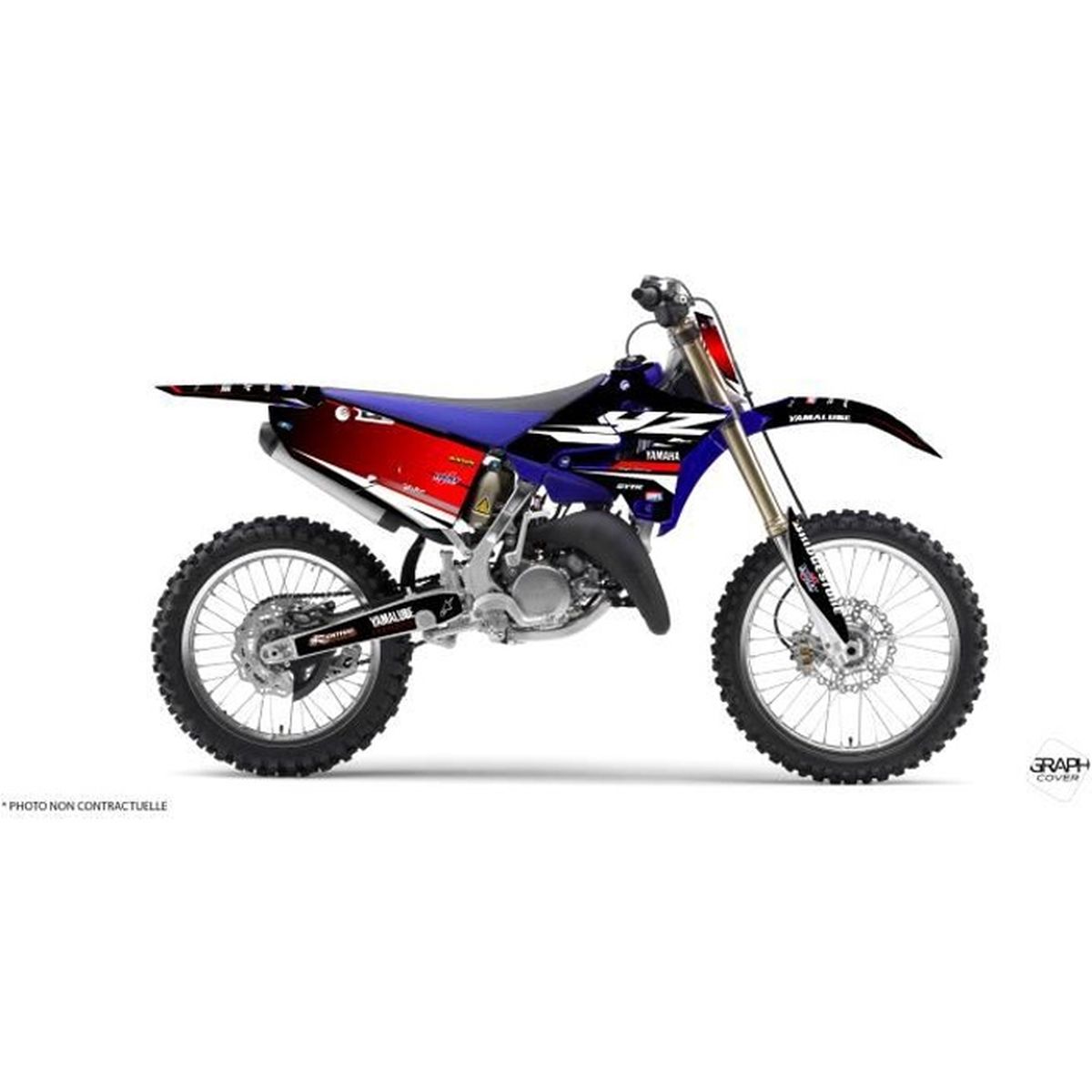 Kit Deco Motocross Yamaha Yz 125 Fusion Noire Rouge 15 19 Cdiscount Auto