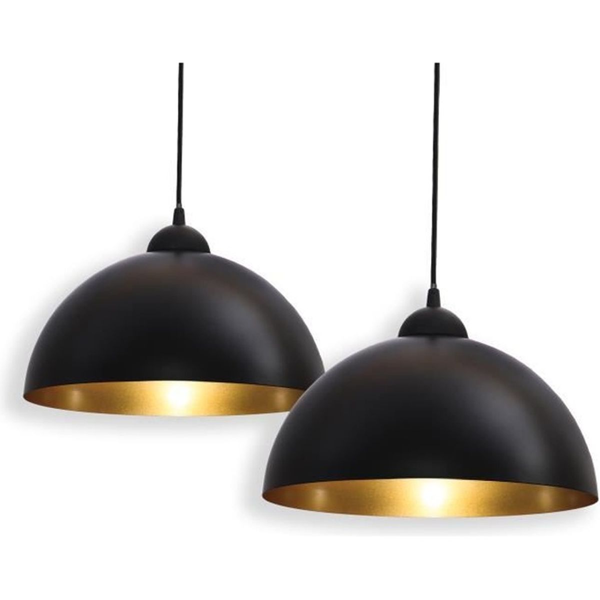 Schramm/® Retro Lampe pendante en Noir int/érieur plafonnier dor/é Lampe pendante Vintage pour Salon Salle /à Manger Restaurant
