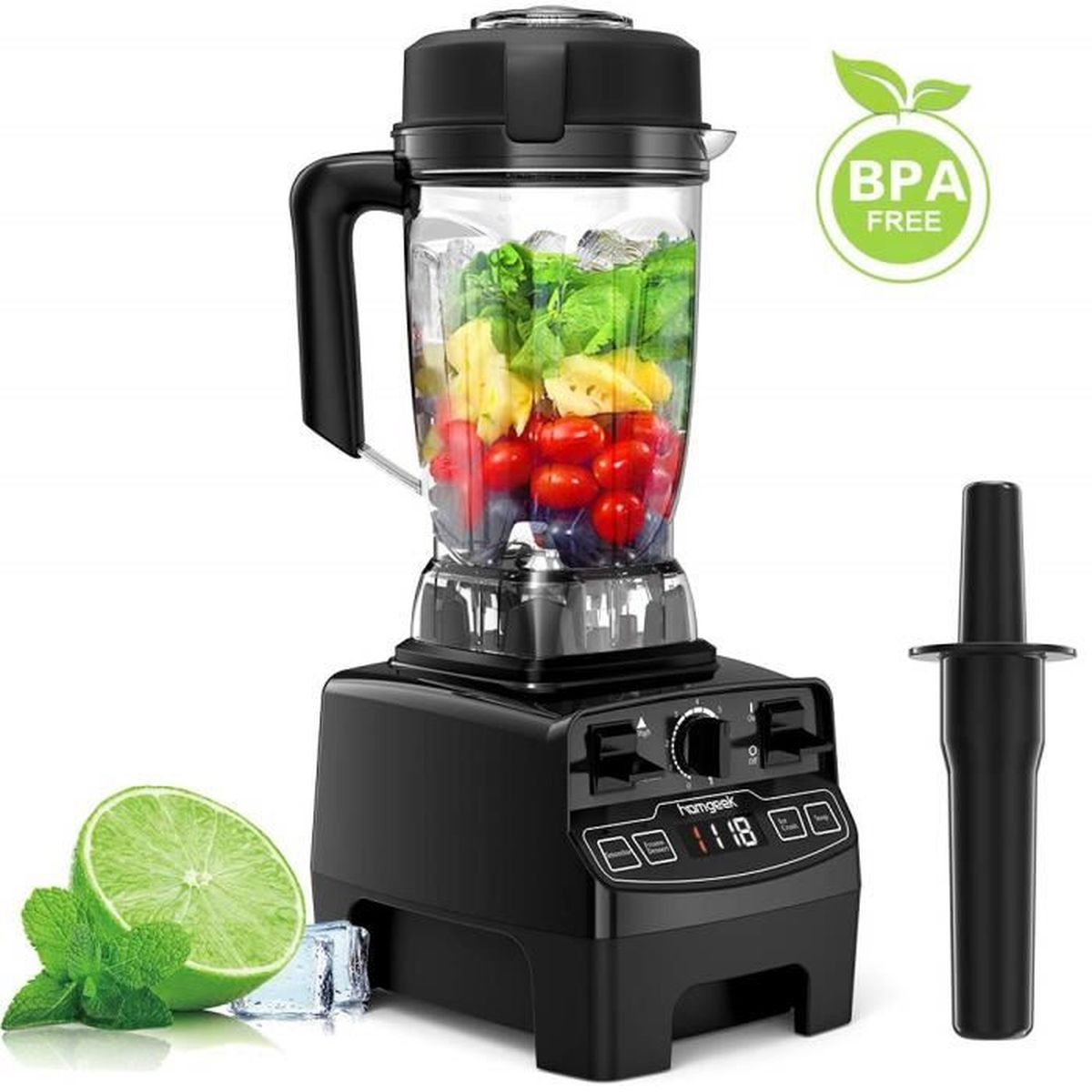 Blender Professionnel 2000W, Blender Smoothie, Mixeur Puissant avec 8