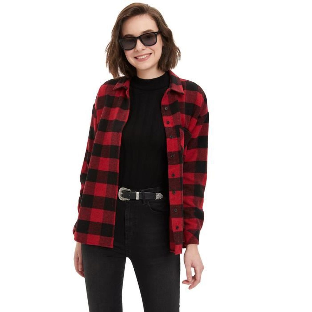 Chemise à carreaux rouge - 561948318B08 | Pimkie