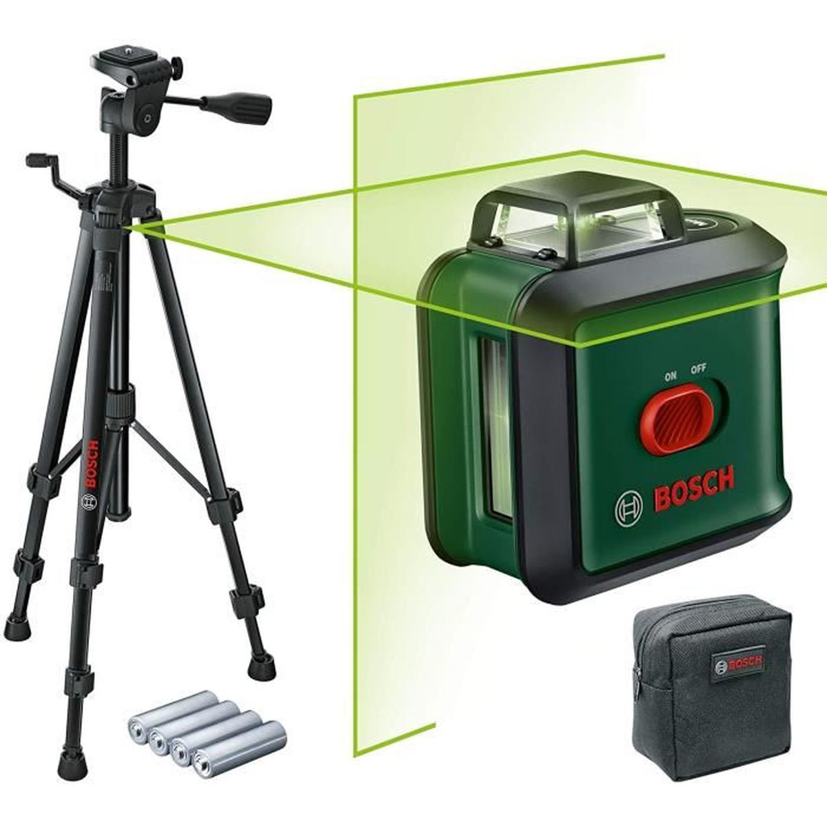 Bosch kruislijnlaser AdvancedLevel 360 (3 laserlijnen incl. 360° voor uitlijnen over de hele ruimte, in E-Commerce kartonnen doos