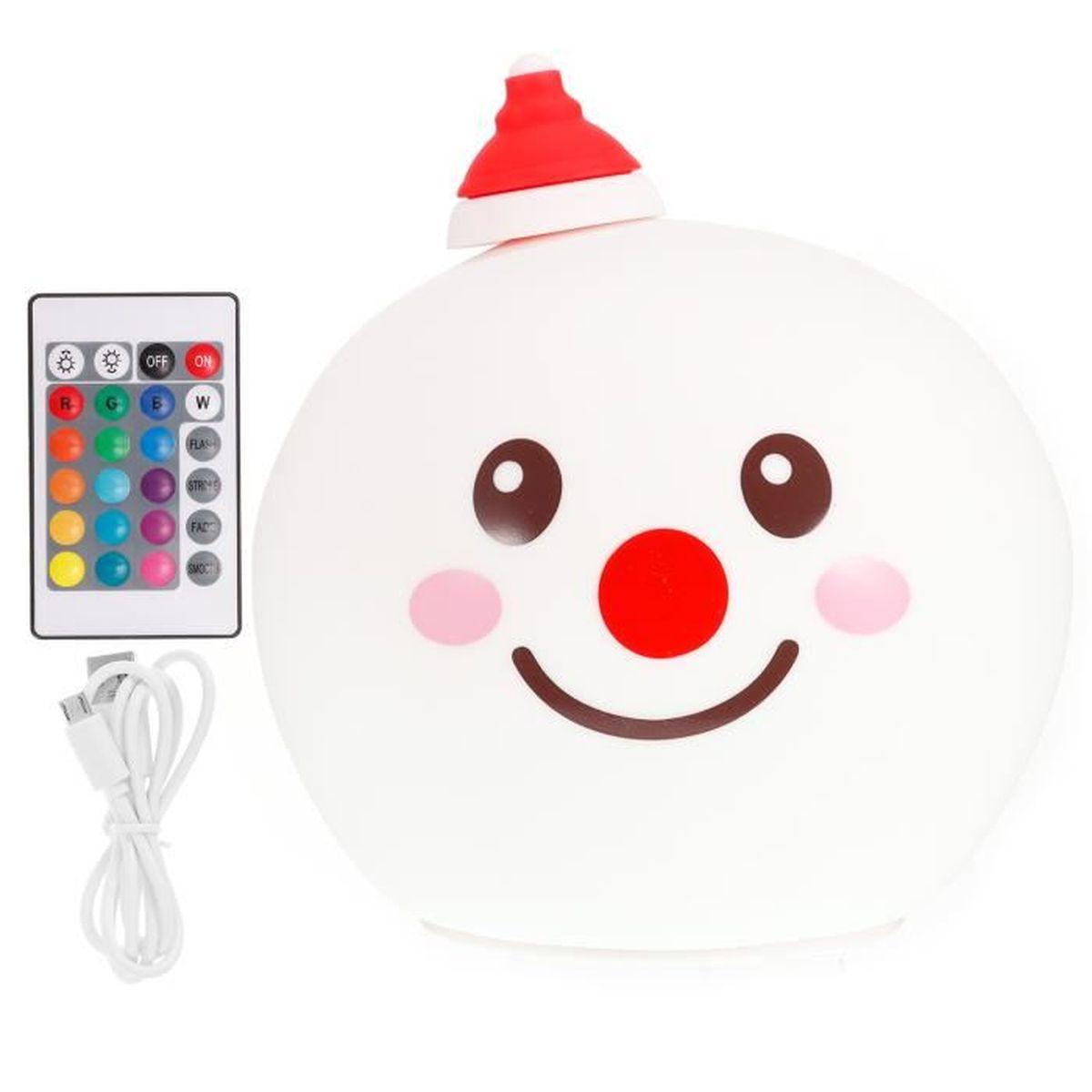 Veilleuse Bonhomme De Neige En Silicone - LED Rechargeable, 7 Couleurs Changeantes, Atmosphère Douce Pour Noël