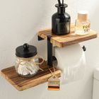 Porte Papier Toilette Mural - AIMOONSA - Étagère Double - Métal - Style Rustique - Installation À Visser