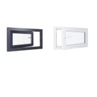 HEXA'FEN Fenetre PVC - LxH 900x500 mm - Triple vitrage - Blanc intérieur - Anthracite extérieur - Ferrage Droite