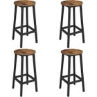 VASAGLE Tabourets de Bar, Lot de 4, Chaises, Siège Haut, Cadre Métallique, Montage Facile, Hauteur 65 cm, Marron Rustique et Noir