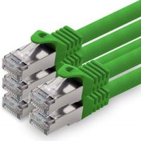 10m - vert - 5 pieces - CAT.7 Cable Ethernet (Set) - CAT 7 Cable Reseau RJ45 10000 Mo/s cable de Patch LAN Cable S-FTP PIMF 5