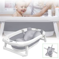 HENGMEI Baignoire de bébé pliable avec Coussin de Siège de bain Portable Bathtub Pour le bain de bébé, Anthracite