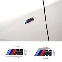 2x ///M BMW Aile Latérale Sport Performance Logo Emblème Badge Chrome Noir 45mm x 15mm