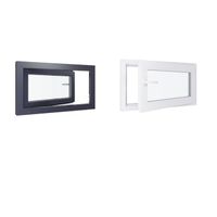 Fenetre PVC - LxH 900x500 mm - Triple vitrage - Blanc intérieur - Anthracite extérieur - Ferrage Droite
