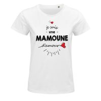 T-shirt femme Mamoune d'amour S| Idée Cadeau Maman Famille Fête des Mères Anniversaire Noël
