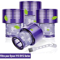 Filtre pour Dyson V10 SV12,Filtre pour Dyson Cyclone V10 SV12 Series V10 Absolute/Animal/Total Clean/Motorhead Aspirateurs,4 Packs
