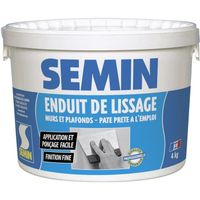 Enduit de lissage en pâte pour murs et plafonds Semin - intérieur - Seau de 4 kg