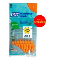 Brossettes interdentaires TePe Originales - TEPE - Orange 0.45mm ISO 1 - Nettoyage en douceur - Pack de 8