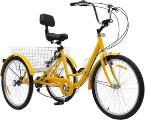 TRICYCLE Vélo pliant de 24 pouces, tricycle avec panier 3 r