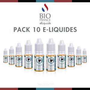 LIQUIDE Pack 10 E-liquides Le Booster Français Nicotine Bi