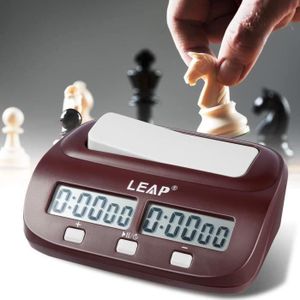 Irlogyer Horloge d'échecs numérique et minuterie de jeu portable 3 en 1 multifonction Noir 