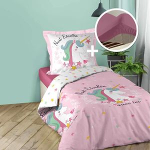 Motif Little Star Coffret Parure de draps rose /étoiles